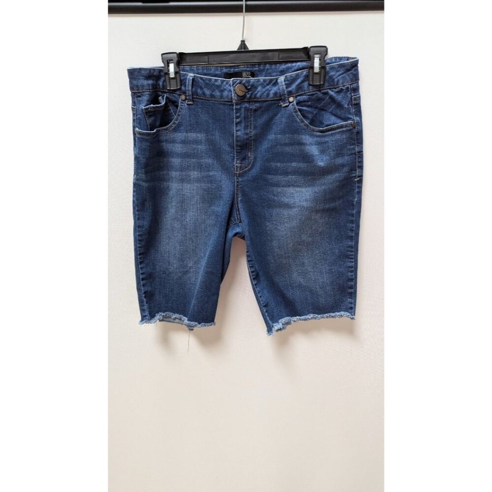 1822 Denim Dark Wash Bermuda Denim Shorts